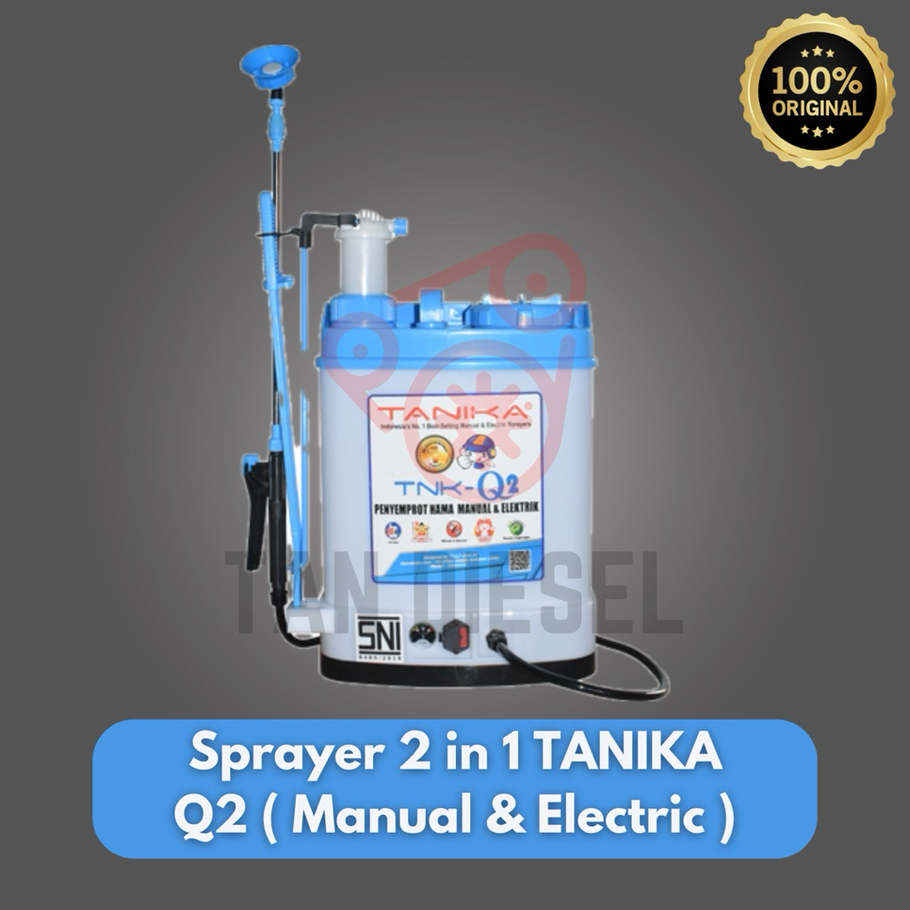 Sprayer 2 in 1 TANIKA Q2 | Penyemprot Hama Pestisida Baterai Battery Elektrik Electric Tangki 16 lit