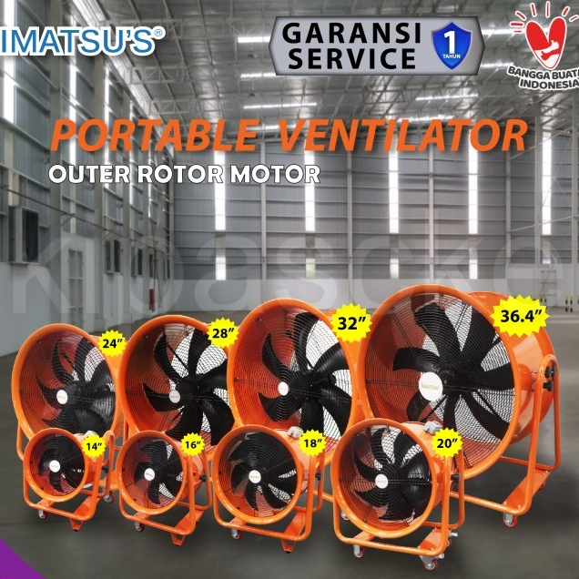 CKE Kipas Portable Ventilator Blower Exhaust Drum Fan 18 Inch 220V Support Roda