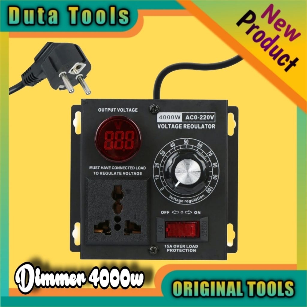 Dimmer Siap pakai 4000 dan  2000 Watt AC pengatur kecepatan putaran mesin bor gerinda stop kontak AC