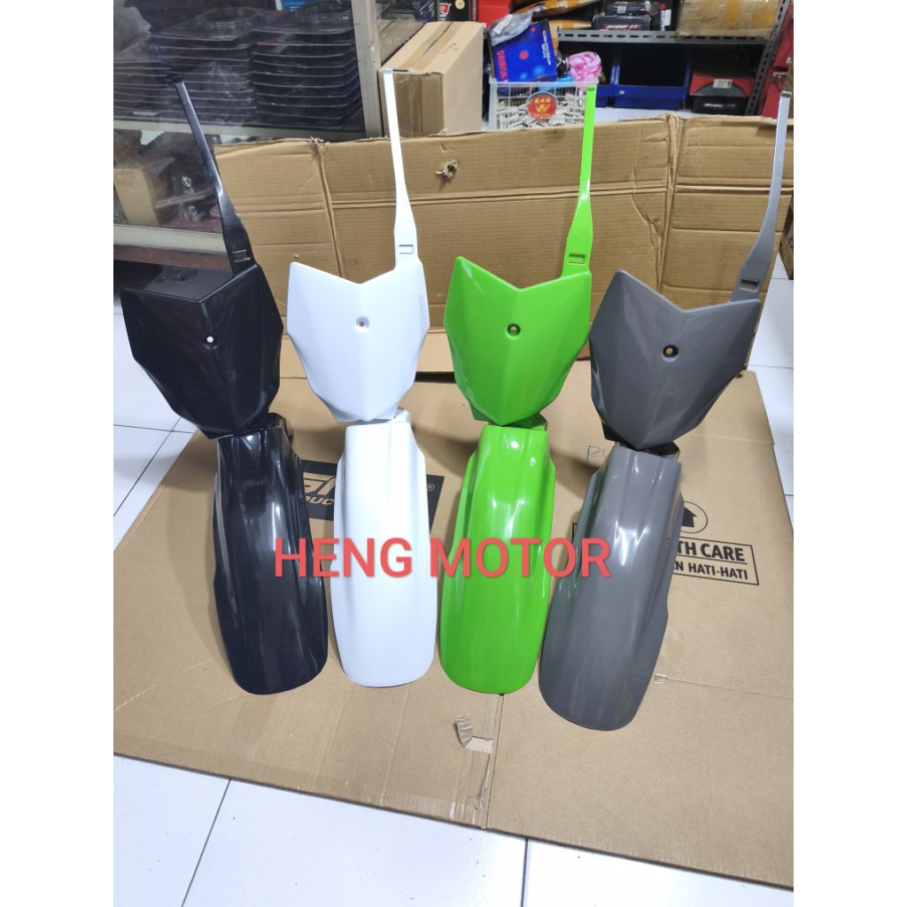 paketan spakbor depan klx 140 dan papan star plat nomer klx 140 - srx