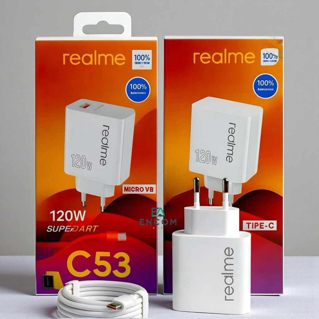 Charger Ori 100% Realme C53 5G 120W Support FastCharging super Vooc kompatible semua hp smartphone a