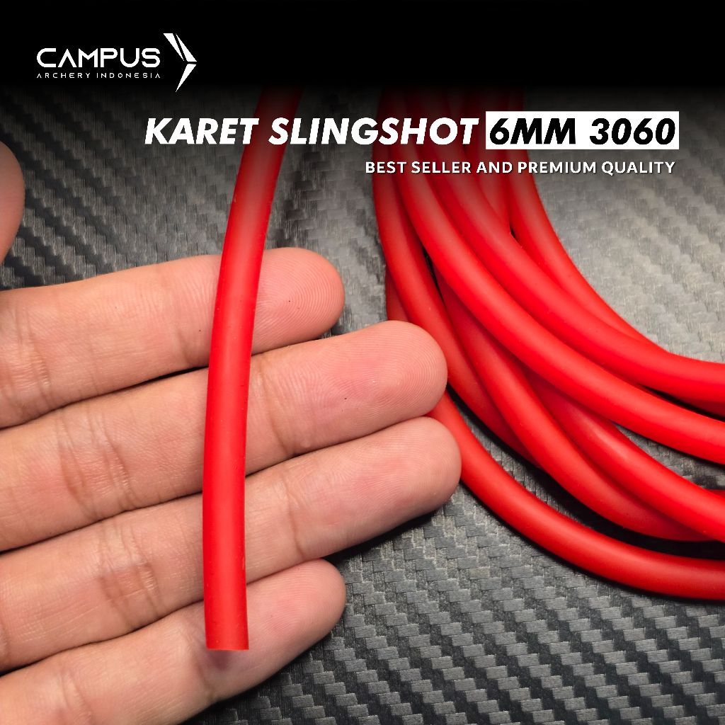 Karet Ketapel Ikan 6MM 3060 Merah Slingshot Rubber Premium