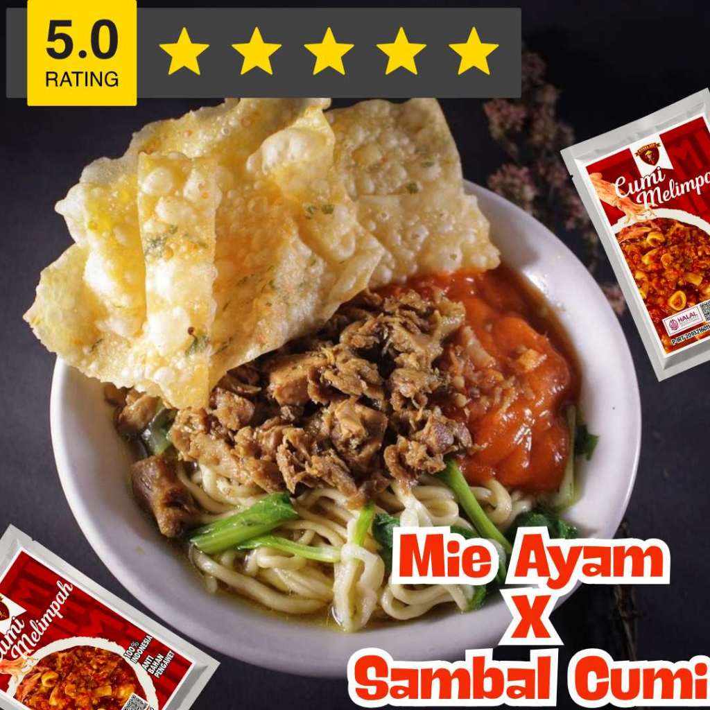40gr Sambal Cumi Melimpah/ Sambal Cumi Pedas/ Sambal Baby Cumi/ Sambal Cumi Kemasan/ Sambal Cumi Ins