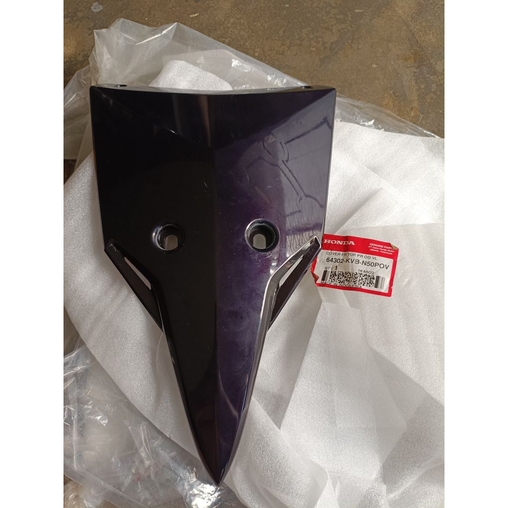 panel depan / cover front top honda vario 110 techno (kvb-n50) original AHM, warna violet