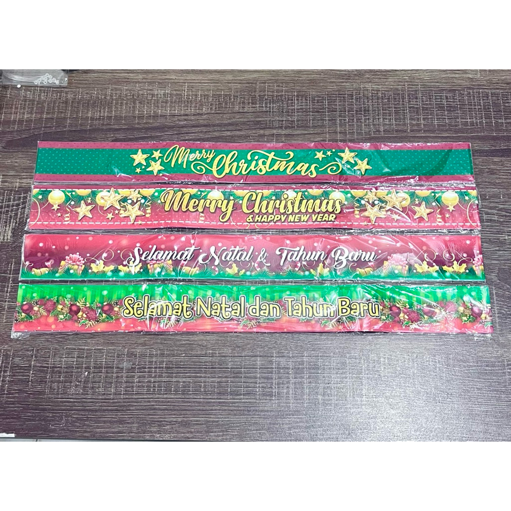 Paperbelt natal/ selempang parcel natal/pita parcel natal