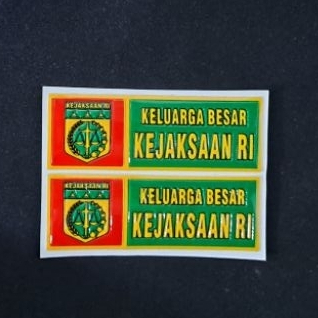 Stiker Embos NOPOL Kejaksaan 1 Pasang / Sticker Emboss Kejaksaan