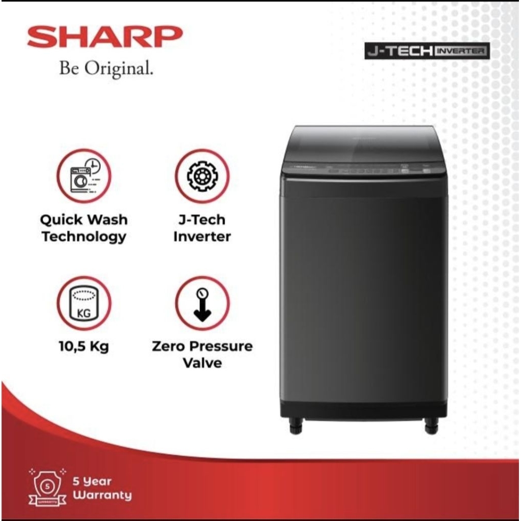 MESIN CUCI SHARP 11,5KG 1 TABUNG ES M 1150 XT