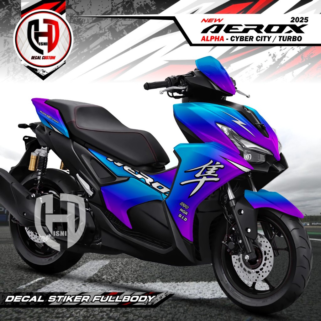 COD Decal Stiker Aerox 155 Full Body Biru Muda