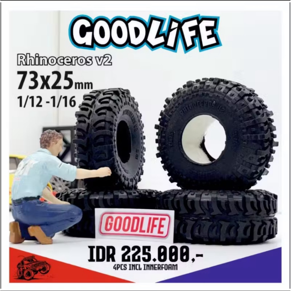 Ban Rc Adventure GoodLife Rhinoceros V2 Mini RC OD 73 lebar 25