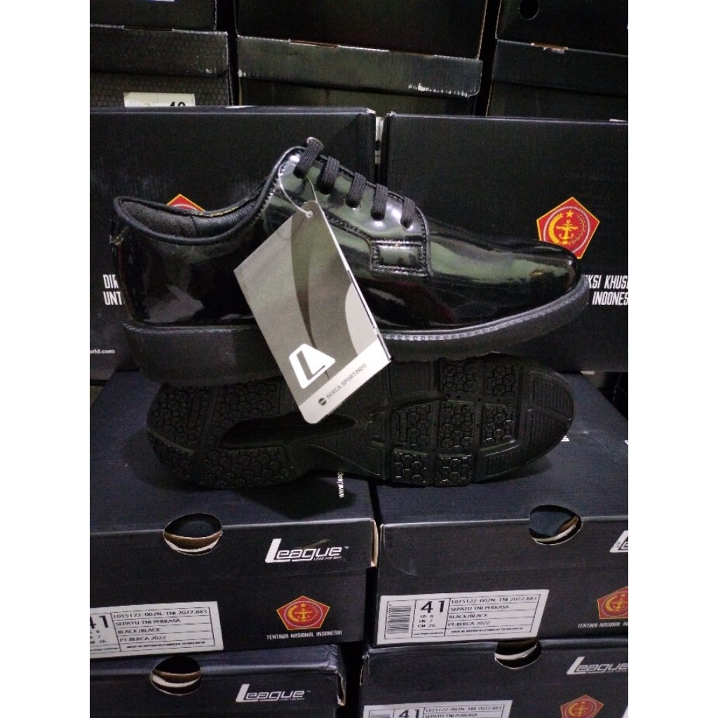 SEPATU PDH LEAGUE TALI MAGNET JATAH MABES TNI ORIGINAL/SEPATU PDH SPARTAN TALI MAGNET TNI POLRI SECU