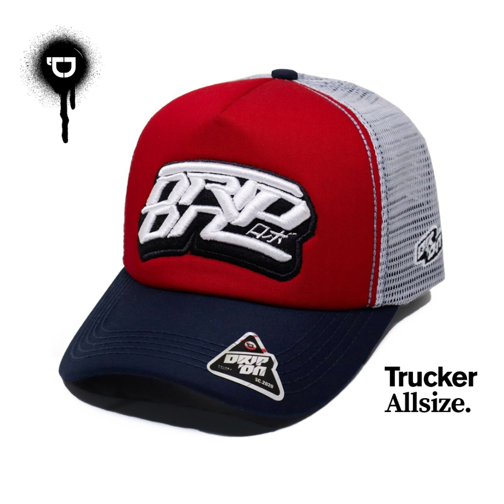 DLOOZY CO - Topi Pria Trucker Jaring Distro Original Navy Merah Abu