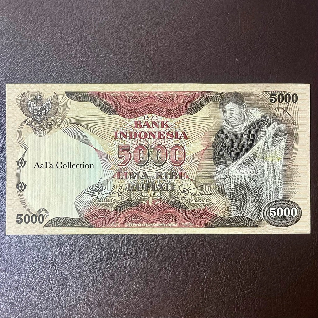 UANG KERTAS KUNO 5 RIBU PENJALA IKAN 1975