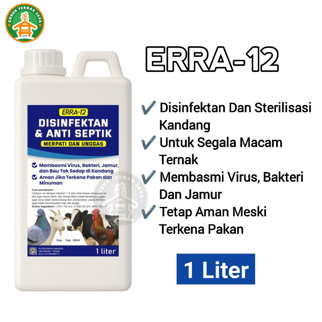 ERRA-12 1 Liter Disinfektan Kandang Ternak Sapi Ayam Merpati dll