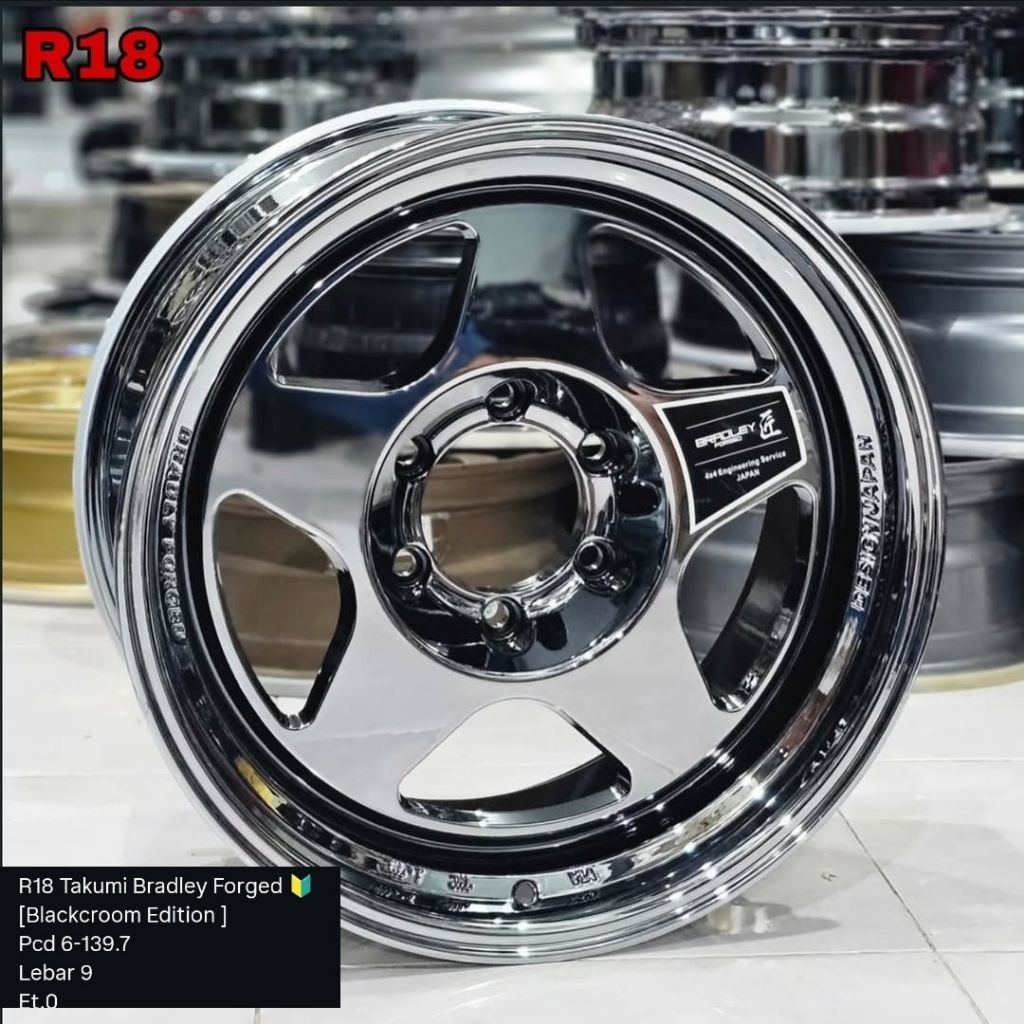velg mobil pajero ring 18 bradley takumi r18 lebar 9 et0 untuk fortuner hillux ranger