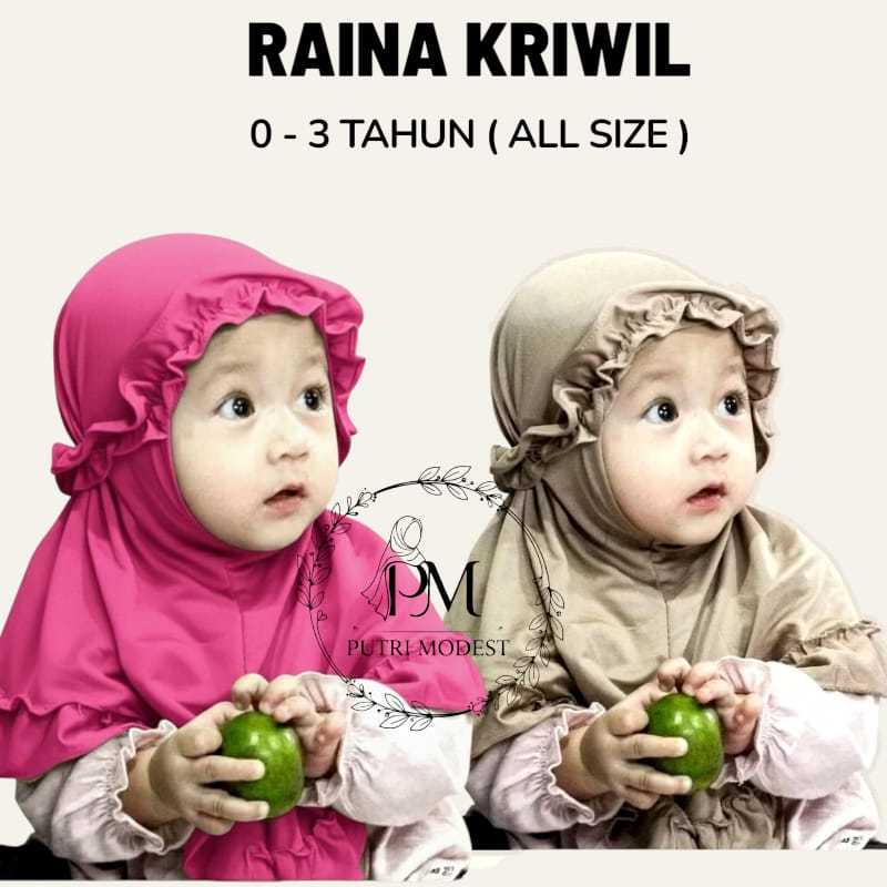 Jilbab Raina Anak Instan 0-3 Tahun Jersey Ballon Premium Ori By NOUKA Collection |Putri.Modest