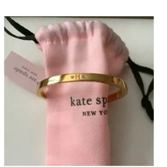 Preloved Kate spadr bangle spot the spade enamel high bangle gold brand new authentic
