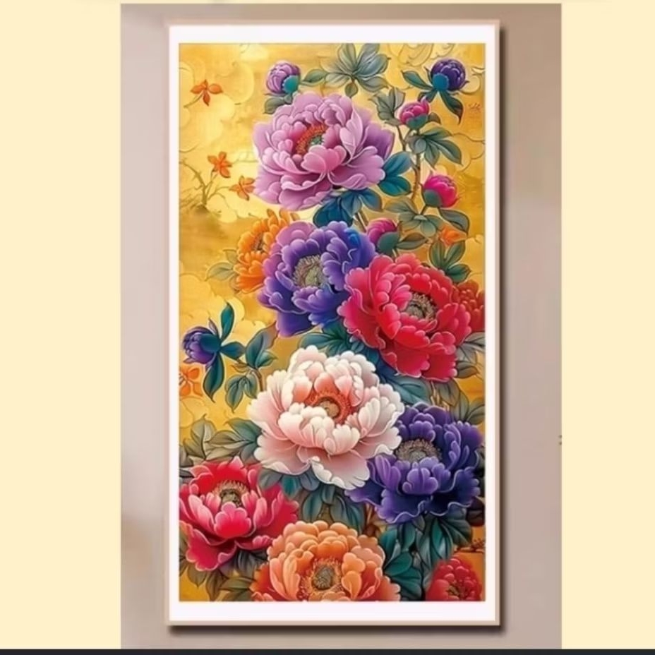 DIY PAKET KRISTIK BUNGA MAWAR PEONI ORIENTAL VINTAGE