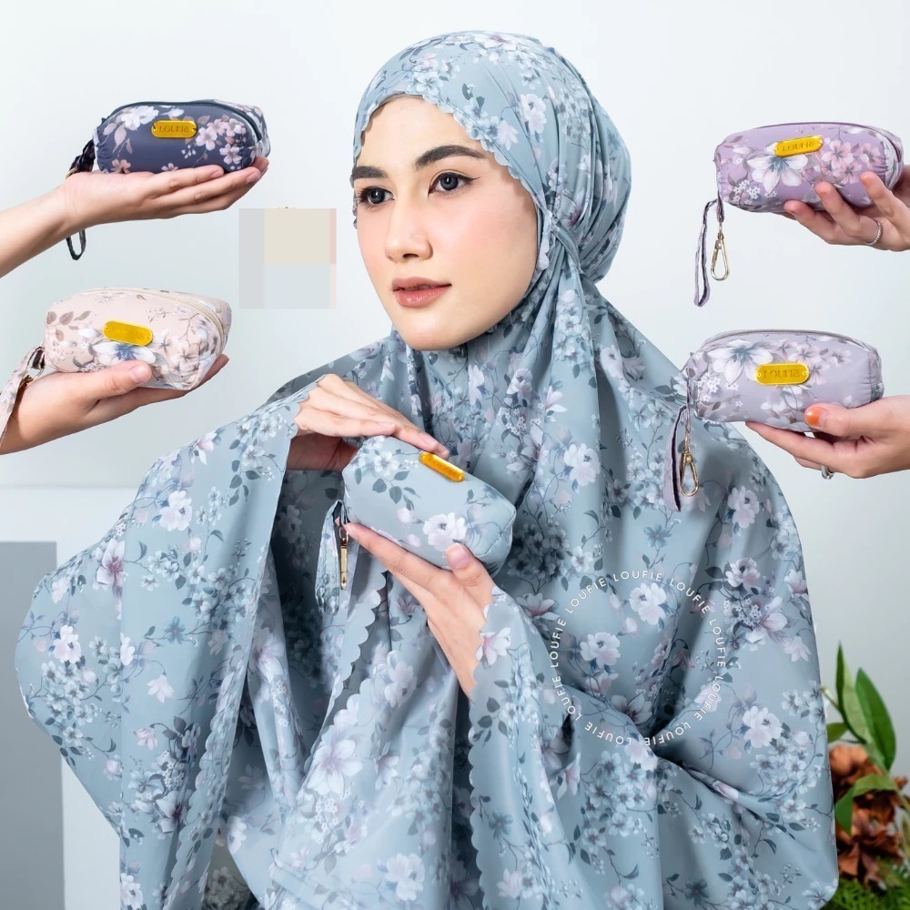 MUKENA TRAVELING POUCH 2in1 MUKENA TAS KECIL DEWASA MOTIF BUNGA