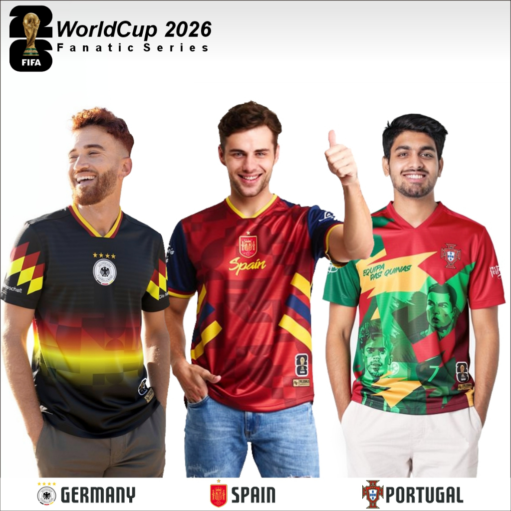 Jersey Piala Dunia 2026 Jerman /  Spanyol / Portugal Dewasa & Anak