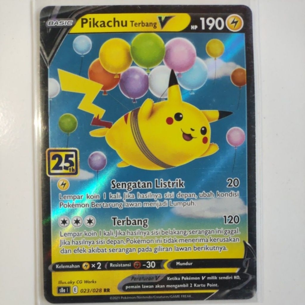 Kartu Pokemon Pikachu terbang v
