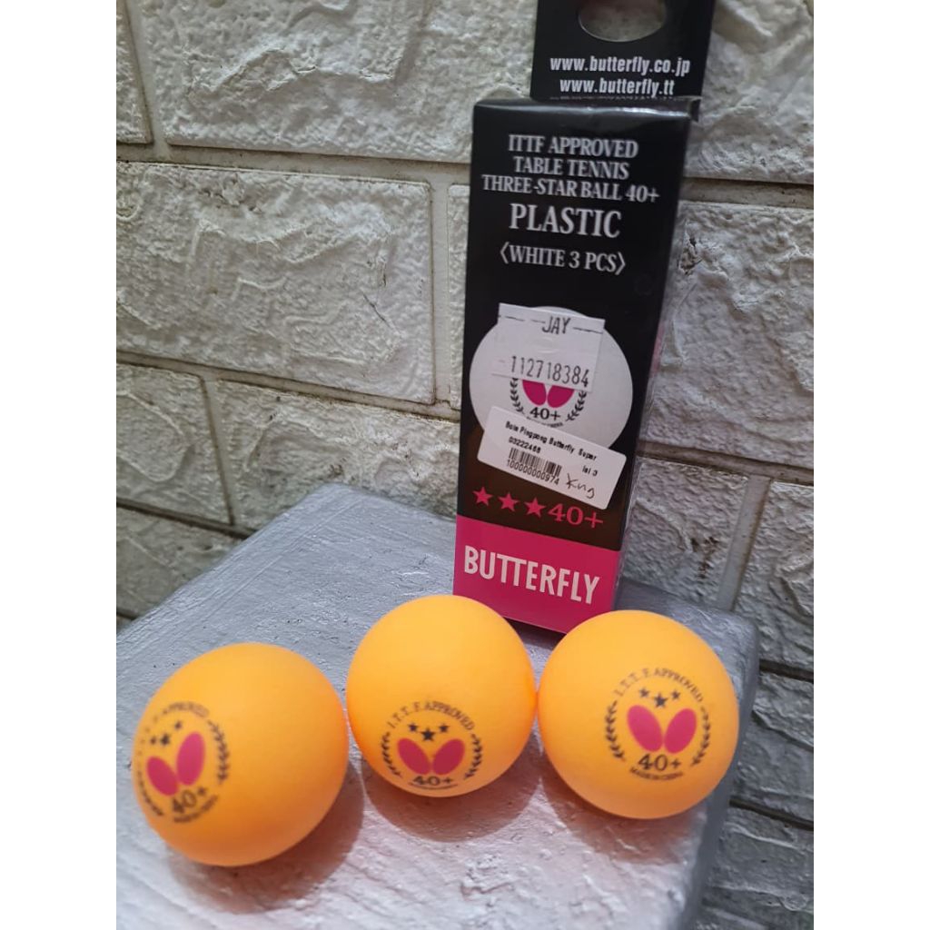 Bola PingPong BUTTERFLY / Bola PingPong Super isi 3 Import