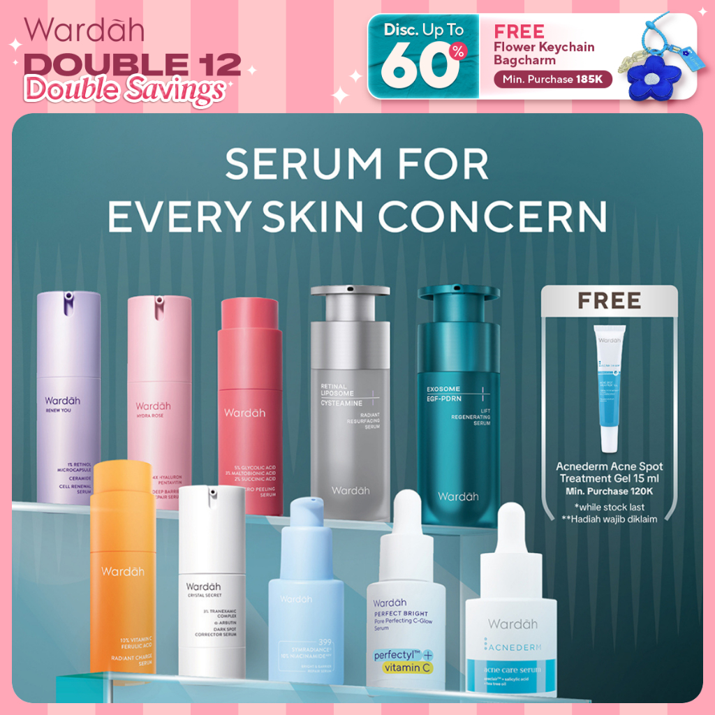 WARDAH Serum Complete Series For Every Skin Concern - Exosome PDRN Serum Tosca, Retinal Serum Silver
