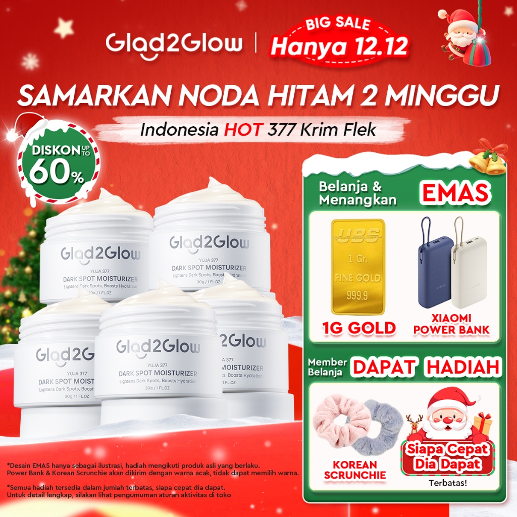 [12.12 Belanja 200rb, Disc. 20%]Glad2Glow Yuja Symwhite 377 Dark Spot Moisturizer menghilangkan beka