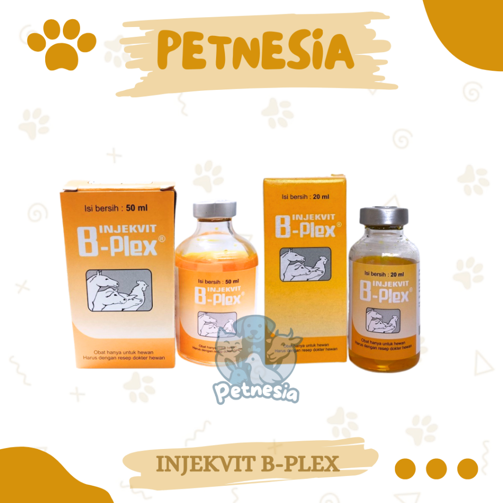 INJEKVIT B PLEX 20 ML DAN 50 ML - Vitamin B Complex Untuk Ternak Sapi Kambing Domba Babi Ayam