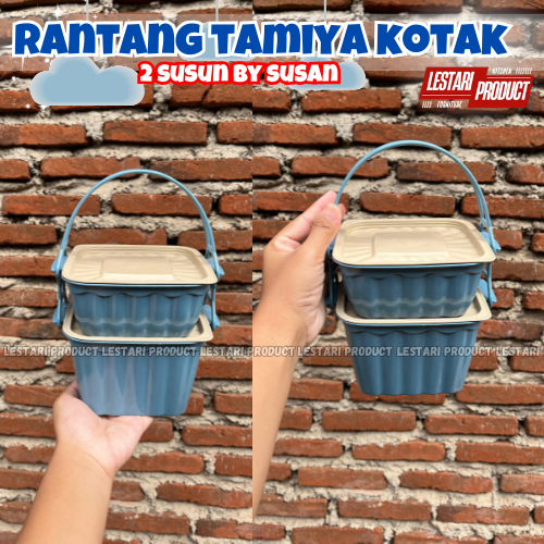 ( 6 PCS ) RANTANG TAMIYA KOTAK 2 SUSUN ( SUSAN ) | RANTANG 2 SUSUN | RANTANG LABU | RANTANG PLASTIK 