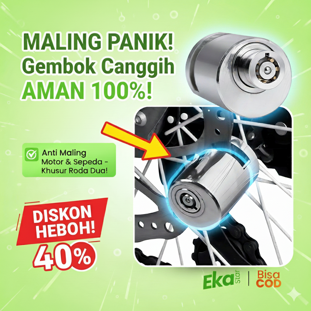 Gembok Cakram Anti Maling Motor Matic Sport Sepeda Listrik