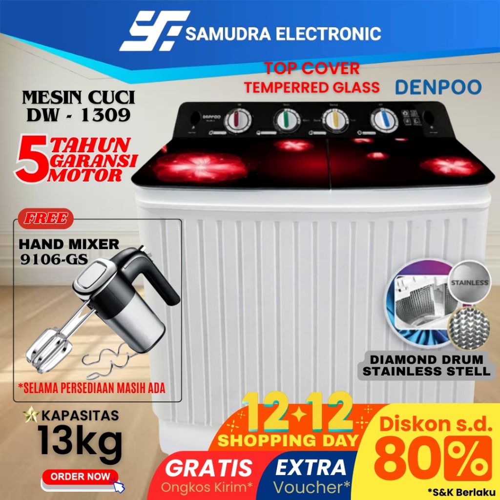 Mesin Cuci 13 KG Denpoo DW 1309