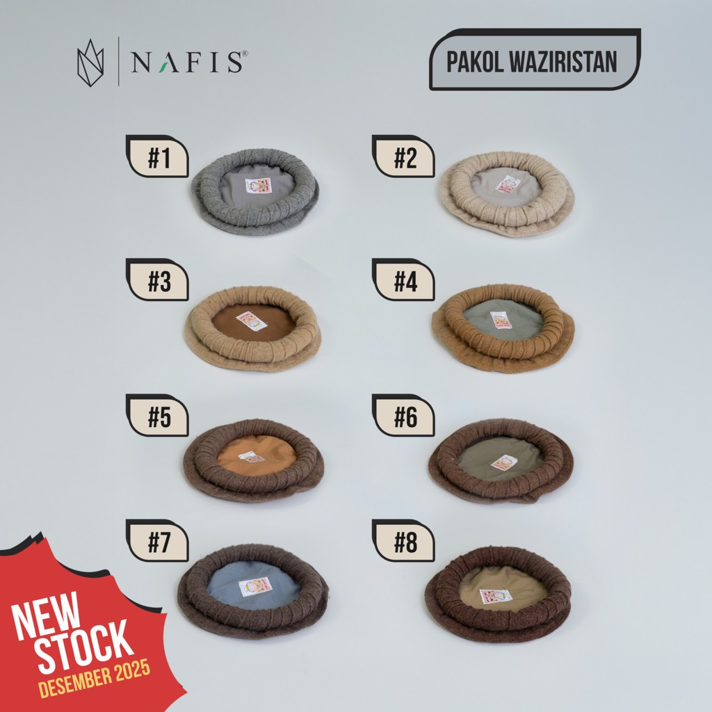 Pakol / Topi / Peci Waziristan original asli Peshawar All Size 57-58 Cm