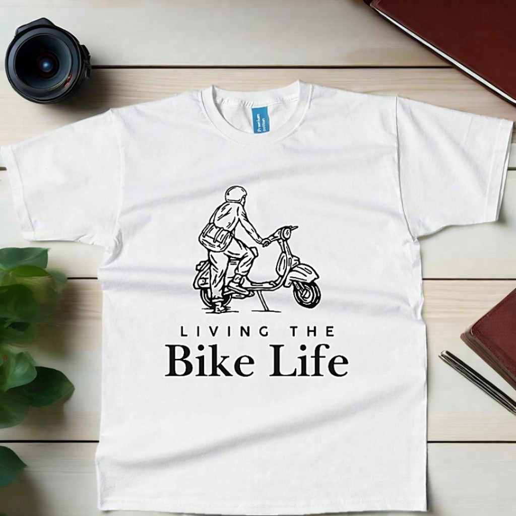 KAOS VESPA / BAJU RIDING / PREMIUM COTTON / HITAM PUTIH