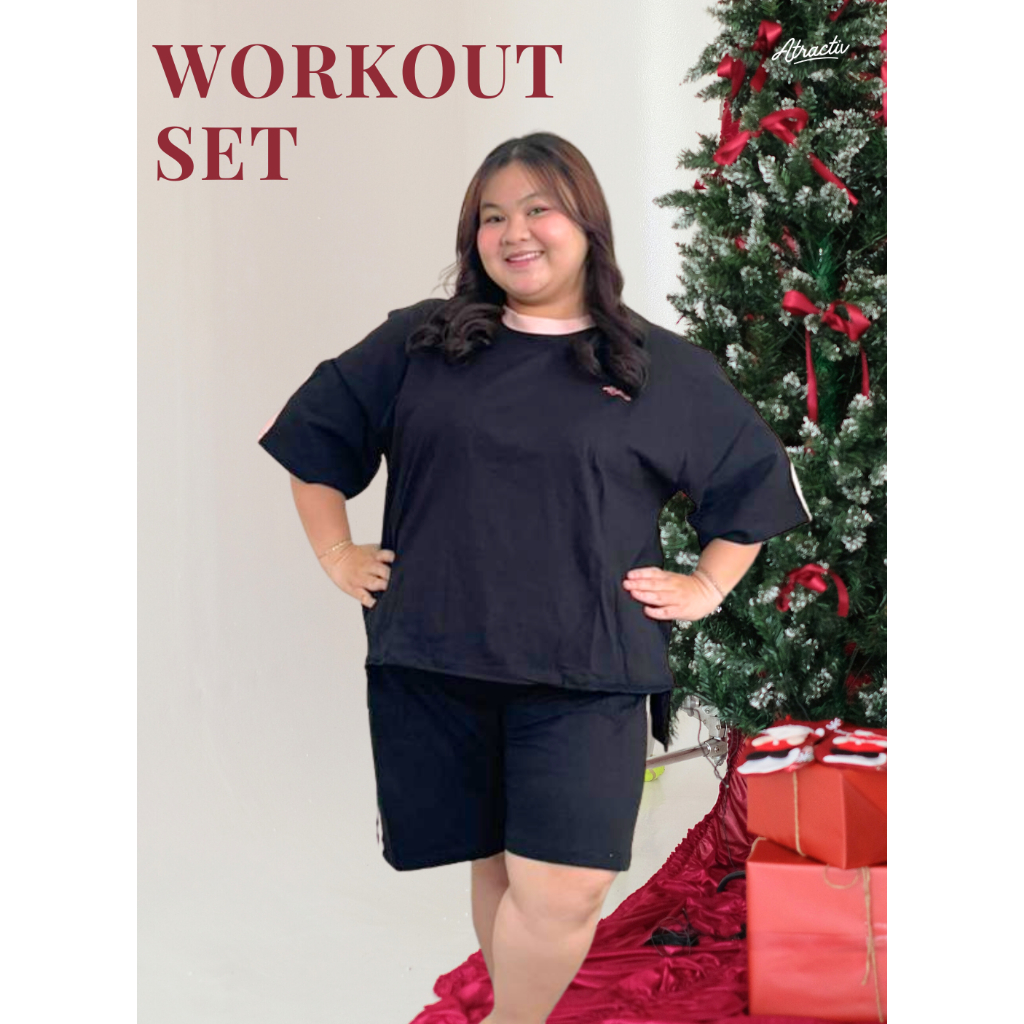 ATRACTIV Setelan Olahraga Jumbo Wanita LD130 LD142 Setelan Olahraga Bigsize Set Olahraga Pendek Jumb