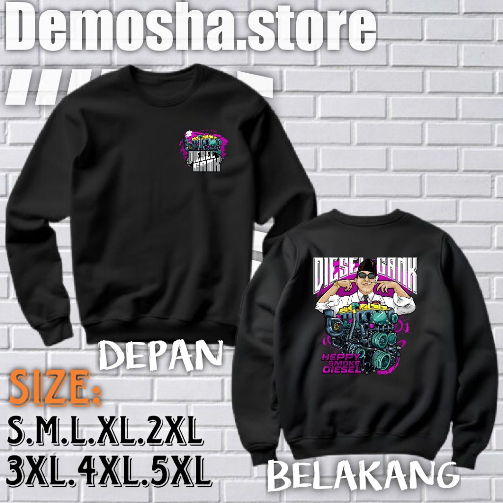 Jaket Sweater Otomotif Diesel Gank Smoke | Sweater Fleece Pria Wanita Keren | Sweater Keren Kekinian