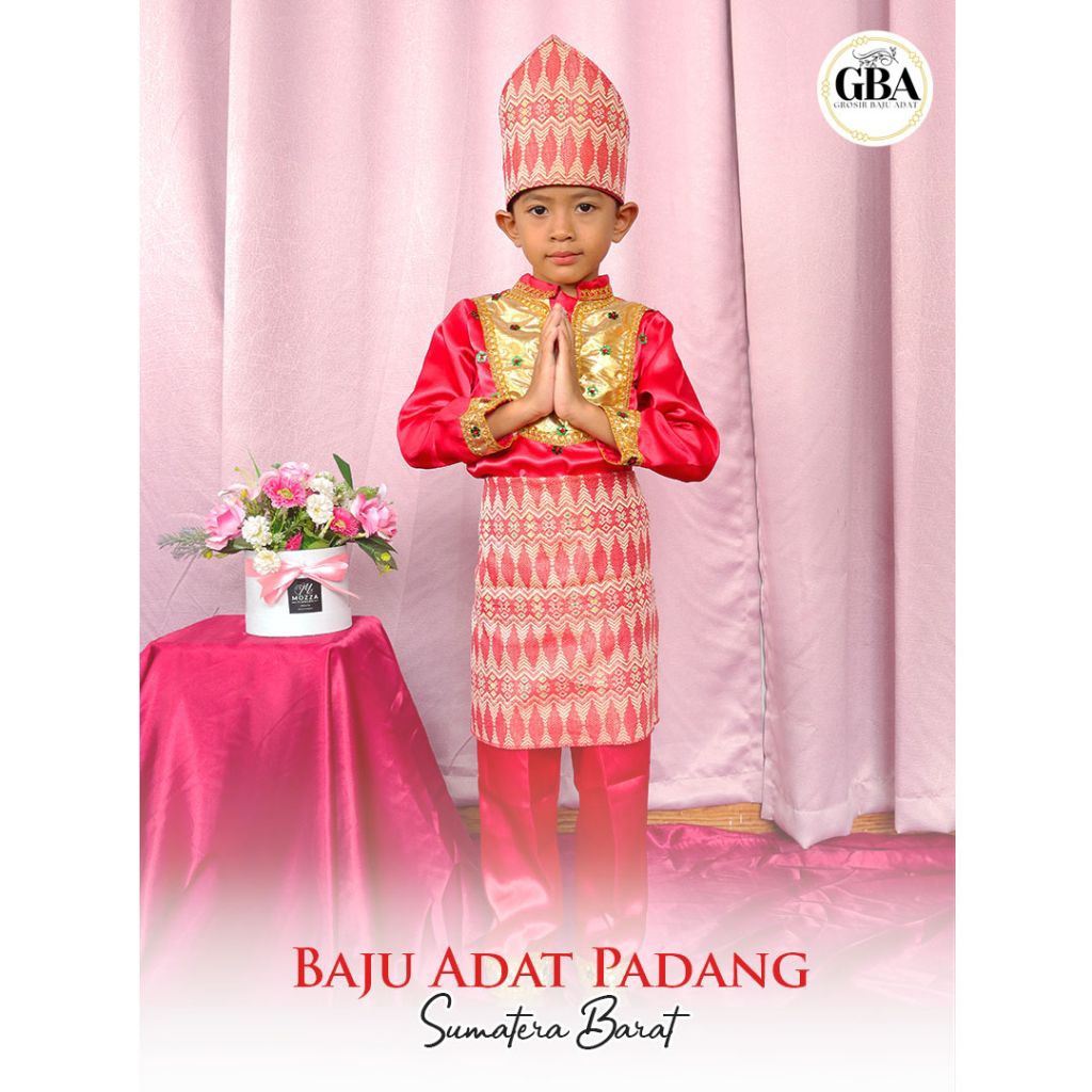 BAJU ADAT PADANG MERAH ANAK LAKI-LAKI
