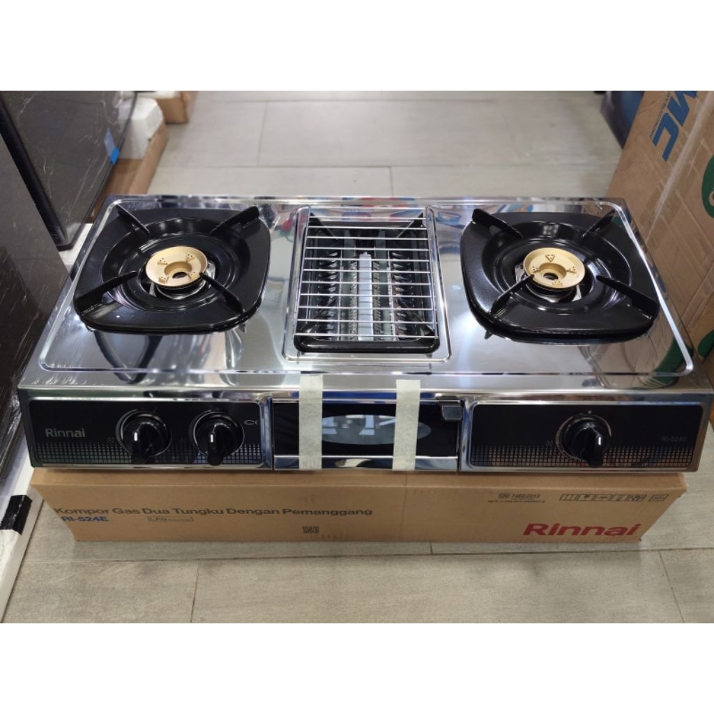 Rinnai kompor 2 tungku + pemanggang / 2 burner + pemanggang / RI-204E