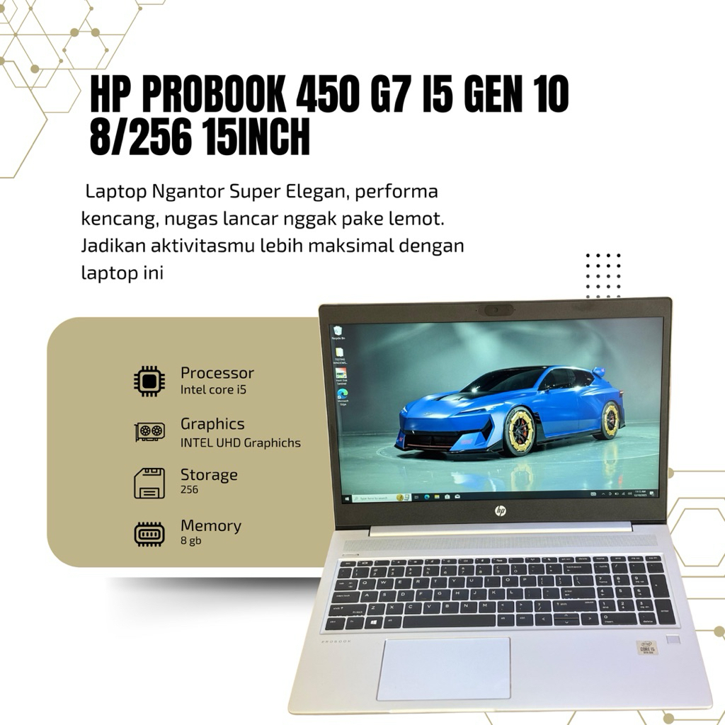 Hp ProBook 450 G7 Intel core i5 Gen 10 memori 8 gb ssd 256 gb