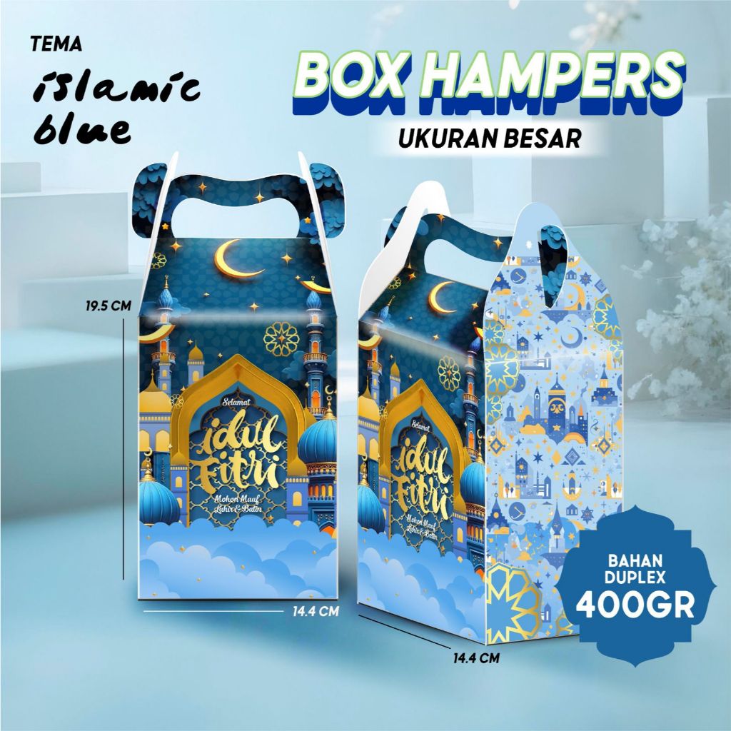 BOX HAMPERS IDUL FITRI | GABLE BOX BESAR | BOX HAMPERS LEBARAN  KEMASAN IDUL FITRI | DUPLEX 400 GR