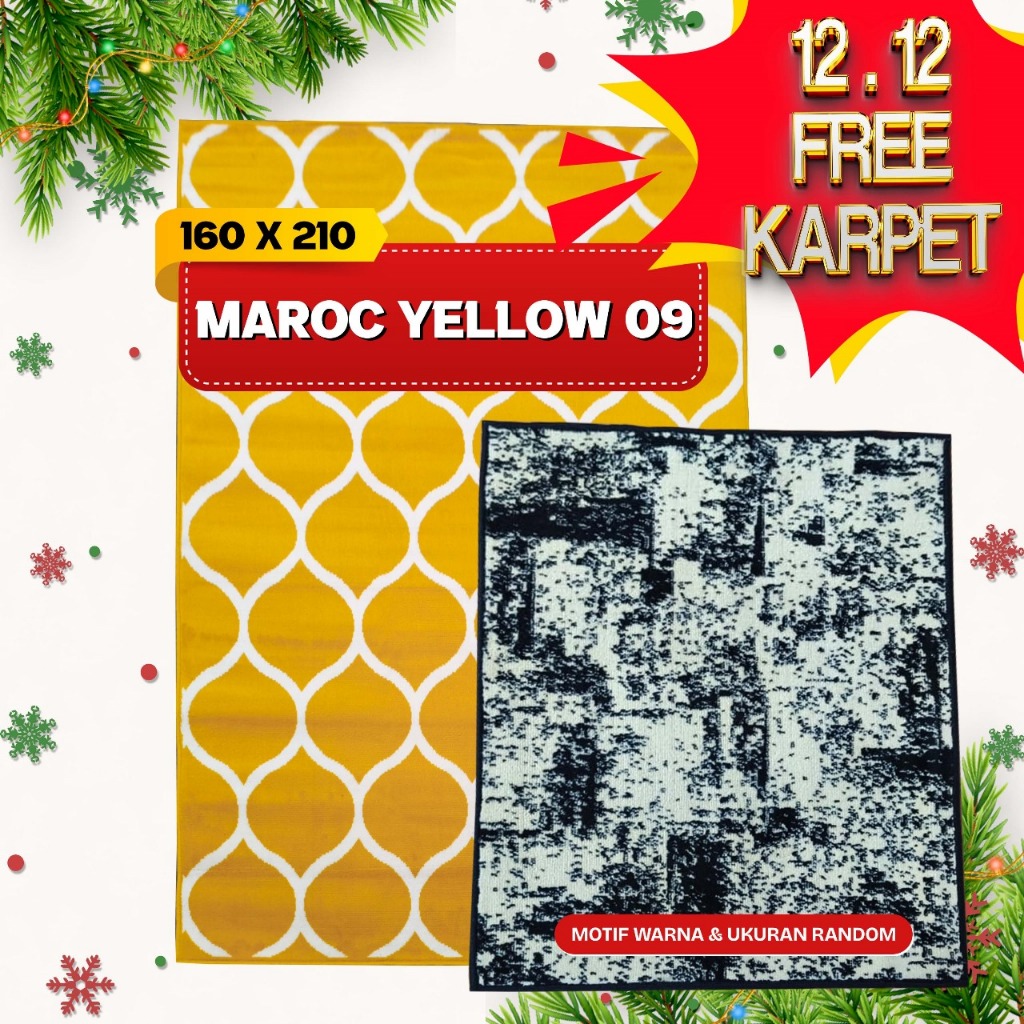 PROMO KARPET MAROC 160x210 MAROC YELLOW 09 + FREE KARPET