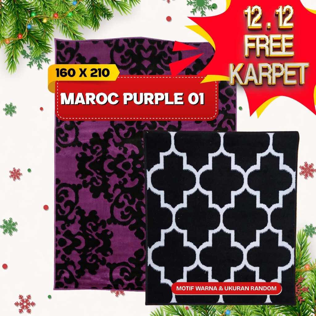PROMO KARPET MAROC 160x210 MAROC PURPLE 01 + FREE KARPET