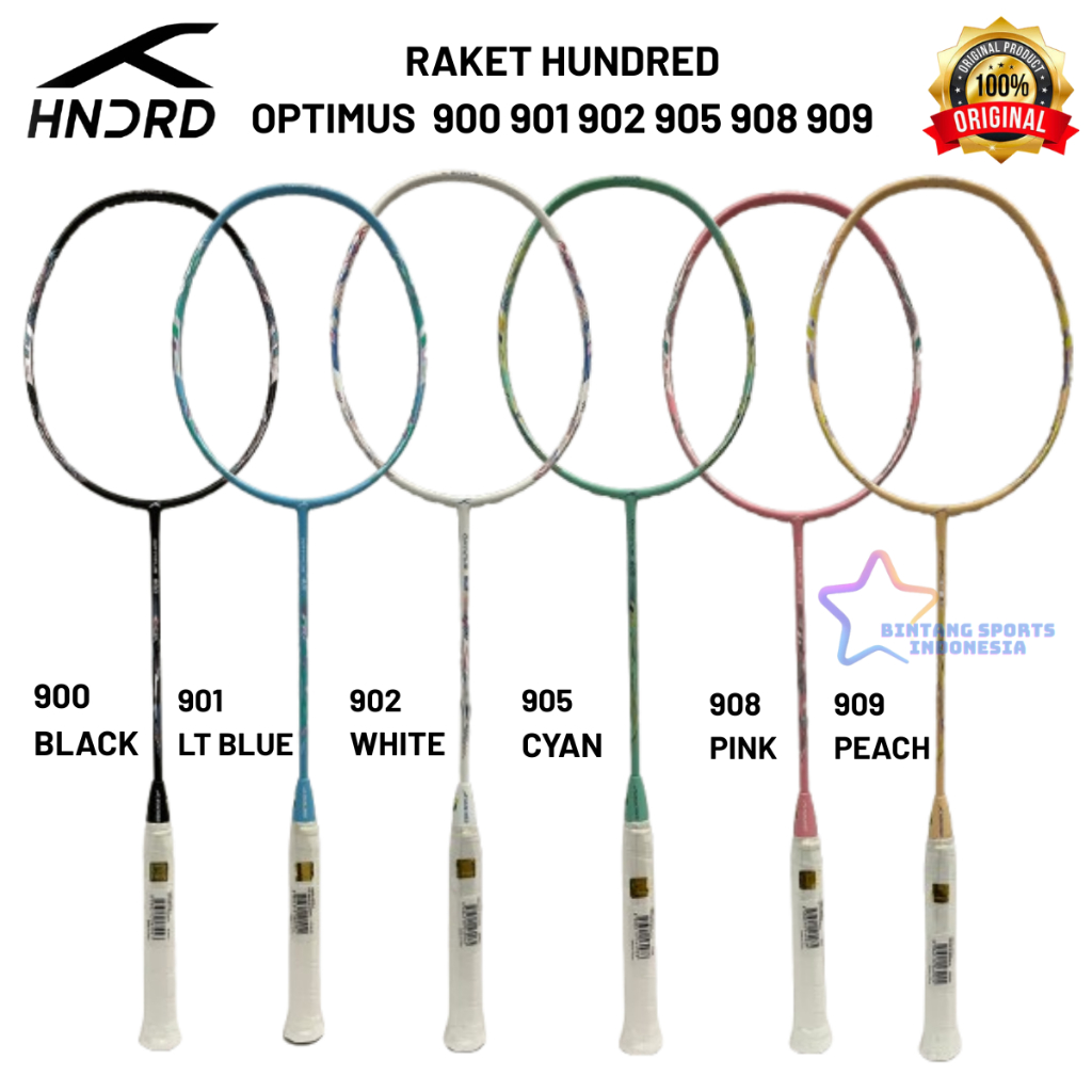 RAKET BADMINTON BULUTANGKIS RAKET HUNDRED OPTIMUS 900 901 902 905 908 909 ORIGINAL