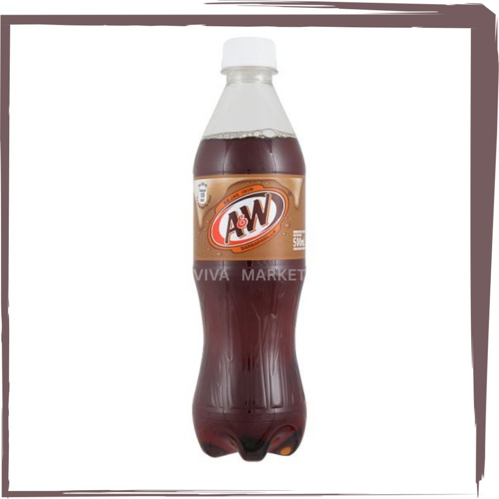 A&W Sarsaparilla 500ml. Minuman Sarsaparilla Berkarbonat. Halal