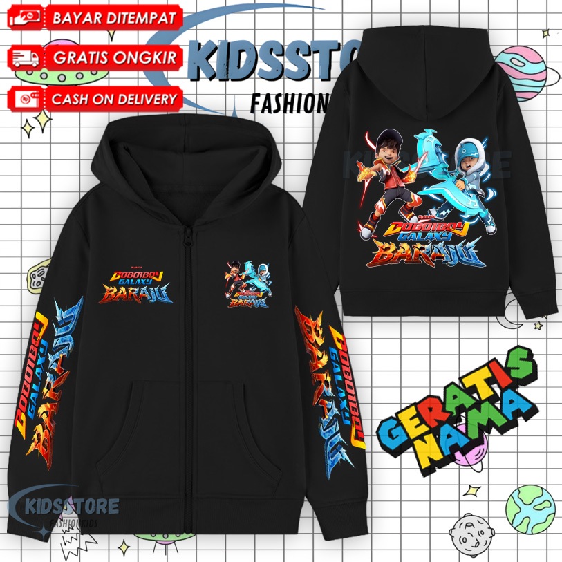 ( BISA COD ) JAKET HOODIE ZIPPER ANAK Boboiboy Baraju Boboiboy Ice Boboiboy Api KEREN  JAKET RESELET