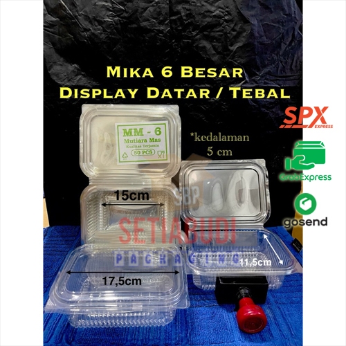 (Per 400 Pcs) Kotak Makanan Mika SB6 MM6 / Kotak Kue Mika / Kotak Mika / Box Mika / Kotak SB 6 MM 6