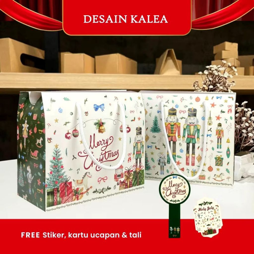 Box Hampers Natal 2 Toples Tabung Free Stiker Toples dan Hangtag