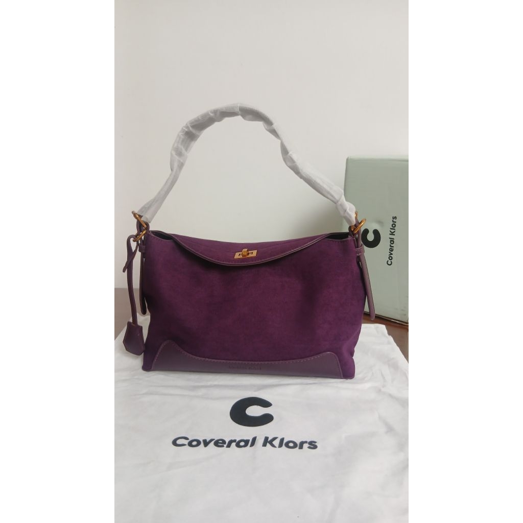 Tas Hobo dari Brand COVERAL KLORS Tas Wanita Cantik Warna Ungu Tua Kualitas Import kd 45