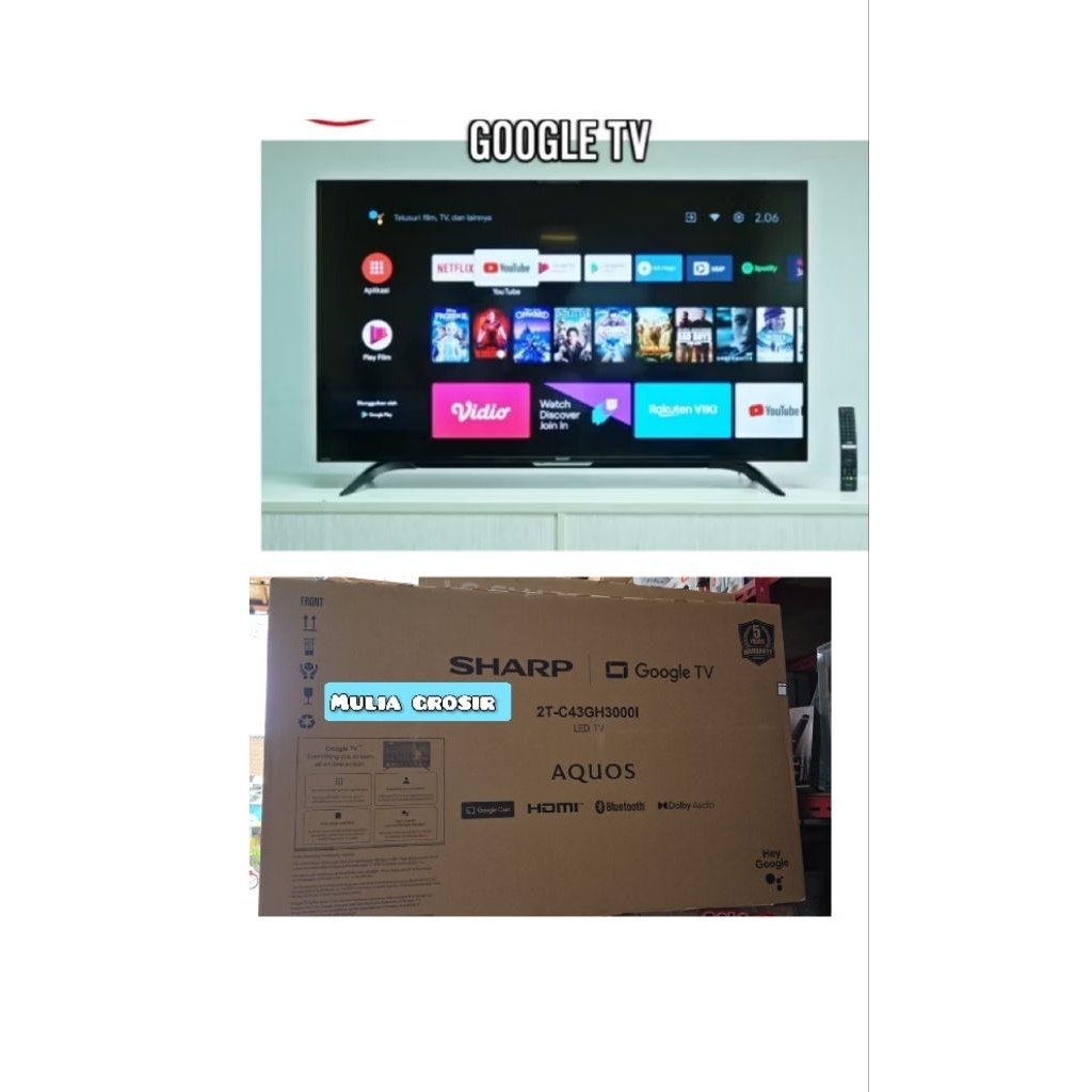 Tv Led Sharp 43inch Gooogle Tv C43GH30001