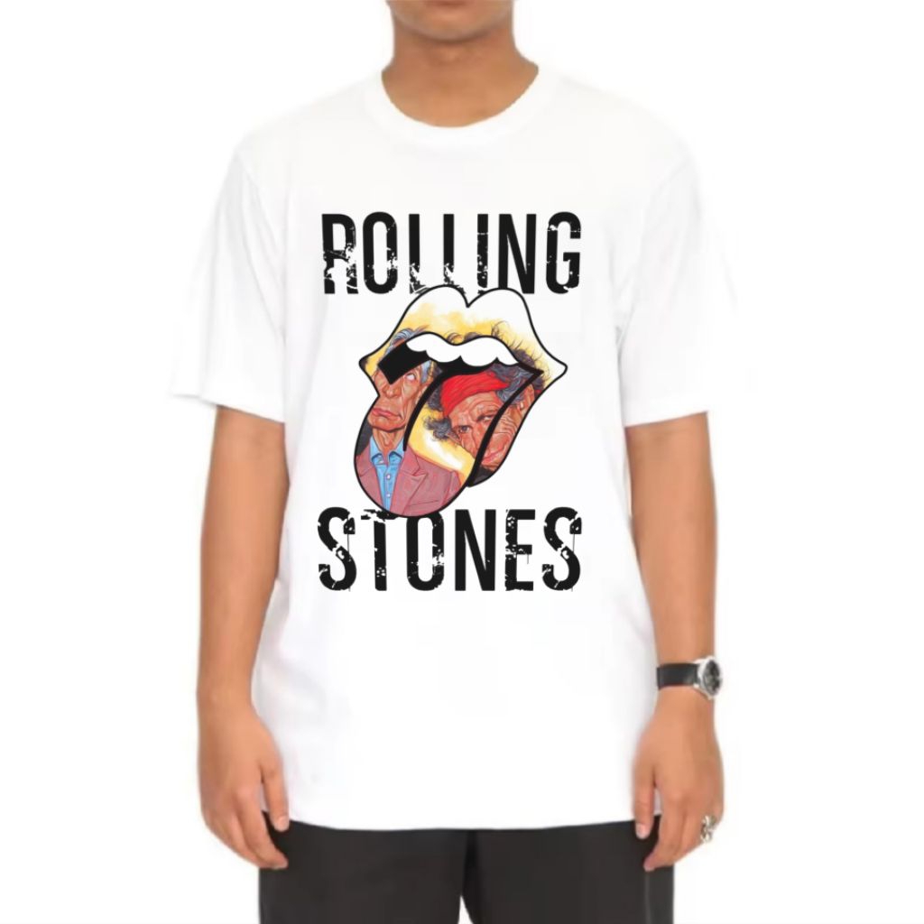Kaos Rolling Stones | Kaos Band Rolling Stones | Kaos Band Metal | Kaos Metal | Kaos Distro Pria | K