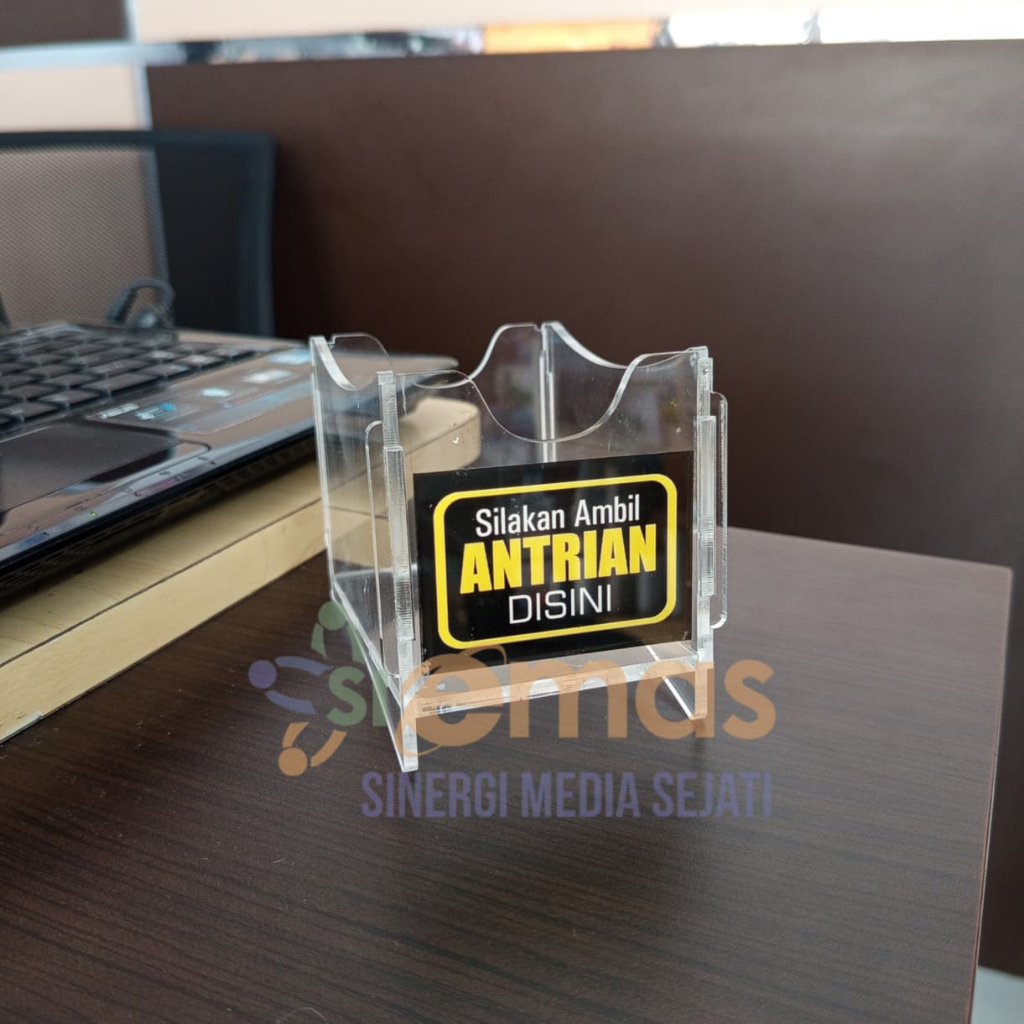 Akrilik Tempat Kartu Antrian | Akrilik Kotak Untuk Kartu Antrian
